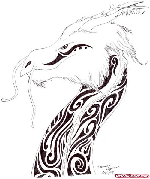 Dragon Sketch Tattoo Design
