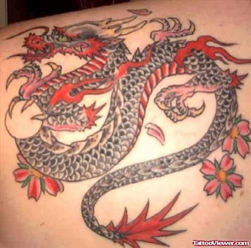 Dragon Colour Tattoo On Back