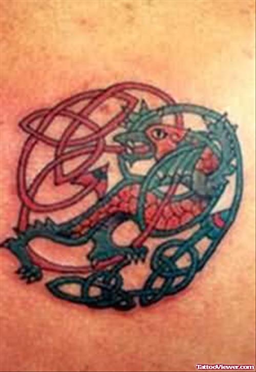 Awesome Dragon Fish Tattoo