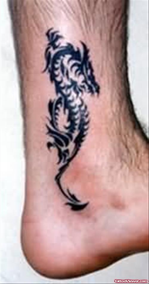 Stylish Dragon Tattoo On Ankle