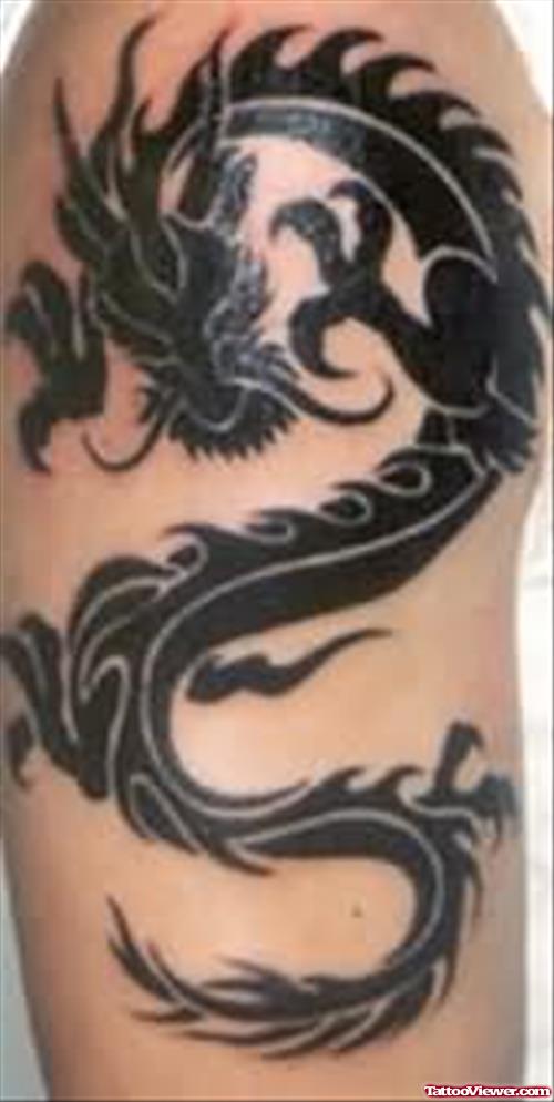 Beautiful Black Dragon Tattoo
