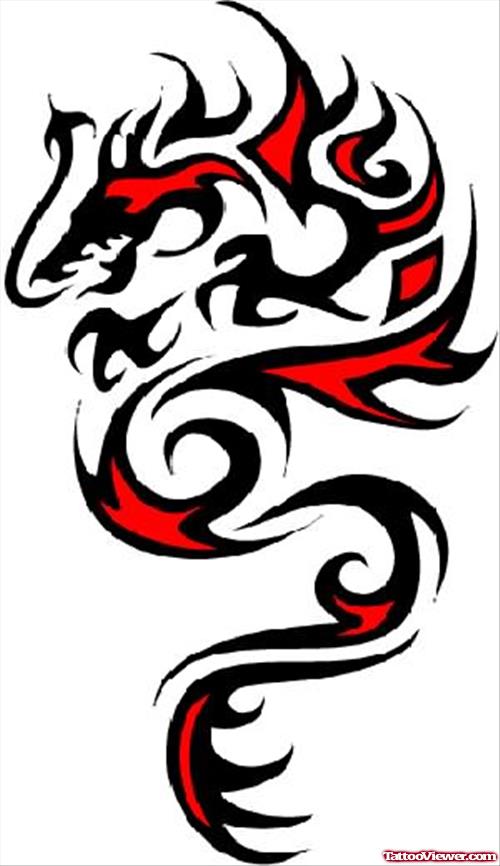 Black Red Dragon Tattoo Smaple