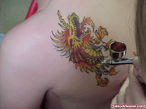Airbrush Coloring Of Dragon Tattoo