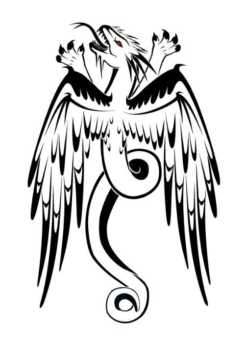 Winged Dragon Tattoo Design