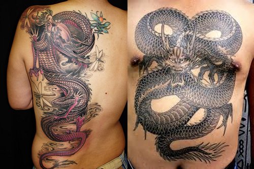 Japanese Dragon Tattoo On Front And Back