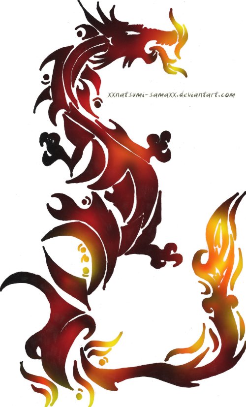 Fire Dragon Tattoo Design Sample
