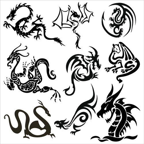 Awesome Tribal Dragon Tattoos Design