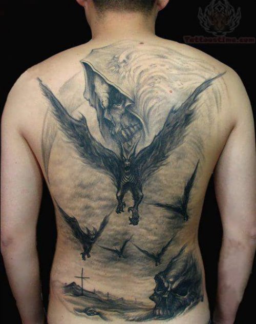 Flying Dragon Tattoo On Back