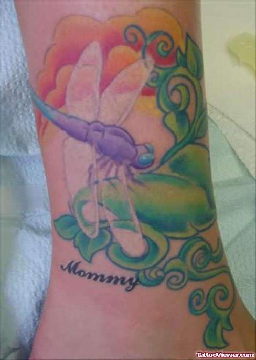 Colour Dragonfly Tattoo