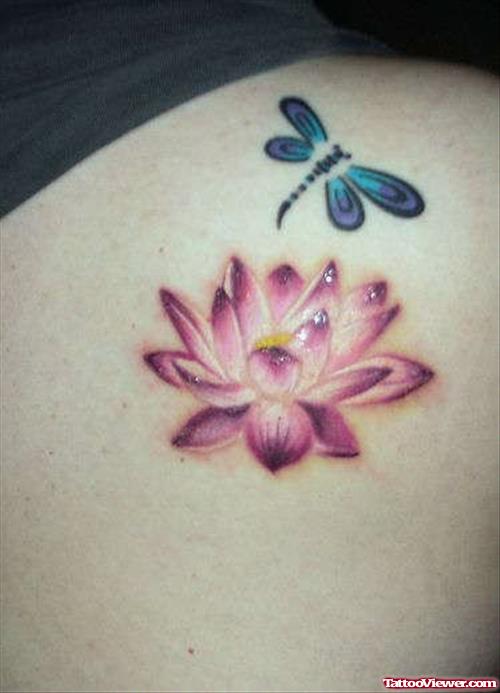 Lotus & Dragonfly Tattoo