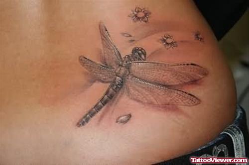 Wonderful Dragonfly Tattoo On Waist