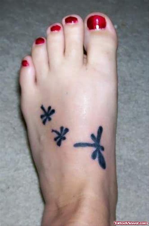 Foot Dragonfly Tattoo