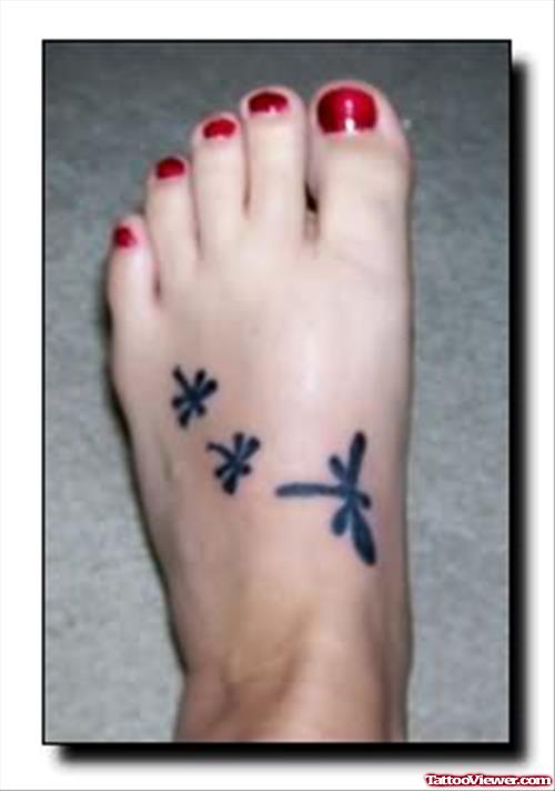 Dragonfly Tattoo Picture On Foot