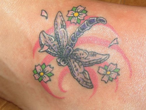 Fying Dragonfly Tattoo