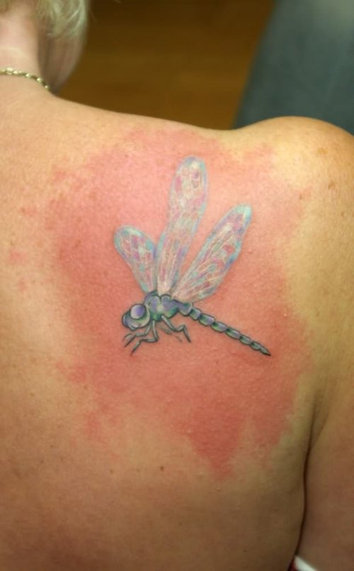Dragonfly Tattoo On Shoulder For Men