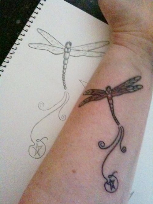 Dragonfly Tattoo On Forearm