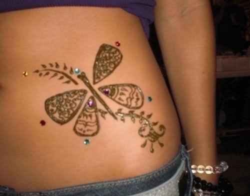 Henna Dragonfly Tattoo For Girls
