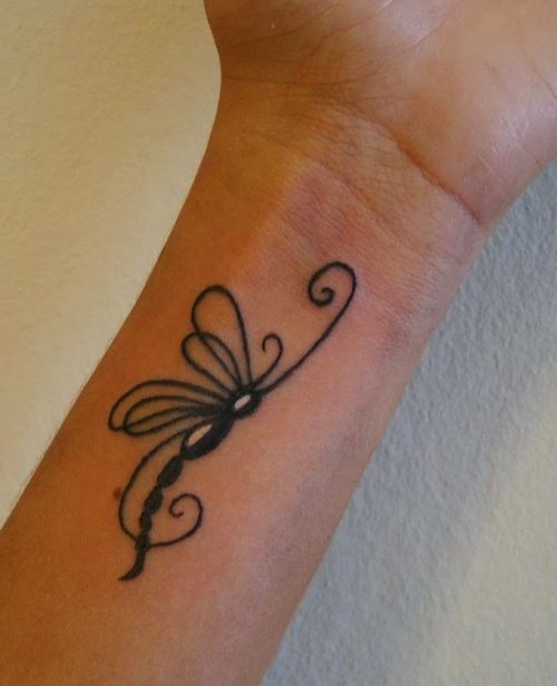 Left Wrist Dragonfly Tattoo Idea