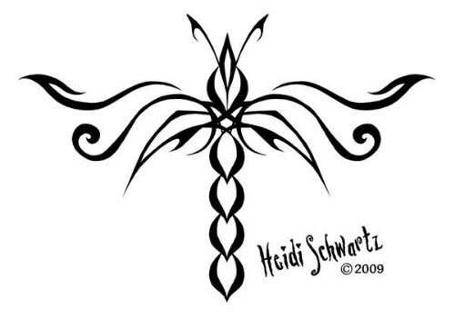 Tribal Dragonfly Tattoos Design Idea