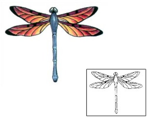 Color Ink Dragonfly Tattoo Design