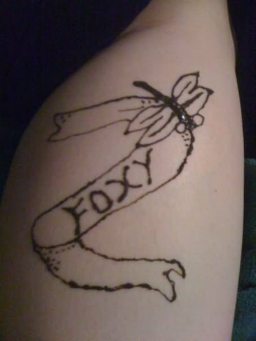 Foxy Henna Dragonfly Tattoo