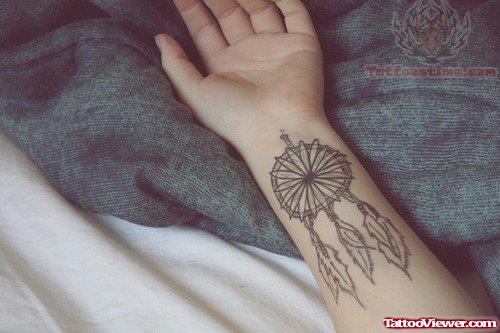 Dream Catcher Tattoo Design On Wrist