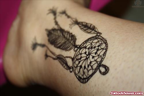Dream Catcher Tattoo For Ankle