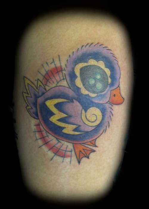 Colored Duck Tattoo Picture