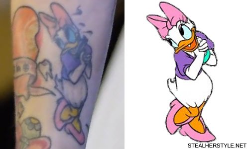 Daisy Color Ink Donal Duck Tattoo Design And Picture