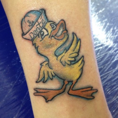 Color Duck And Donte Hat Tattoo