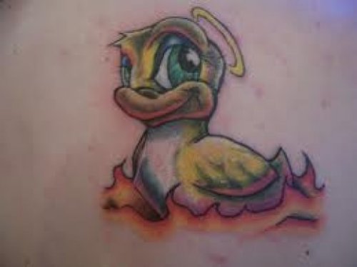 Angel Duck Color Ink Tattoo