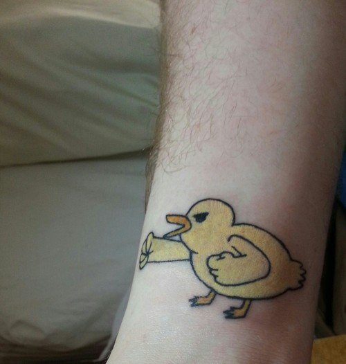 Duck Baby Yellow Ink Tattoo
