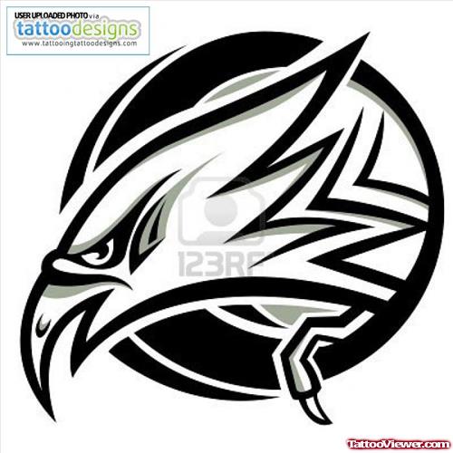 Tribal Eagle Head Tattoo Design