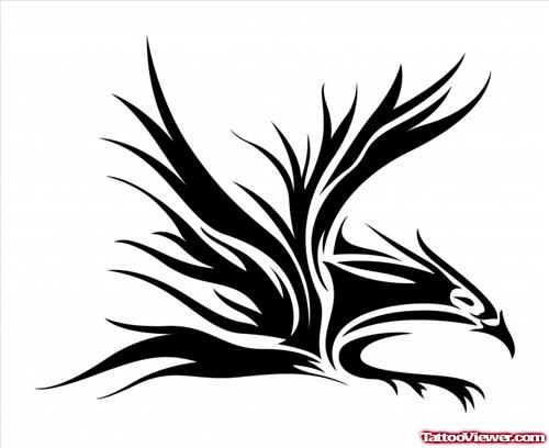 New Black Tribal Eagle Tattoo Design