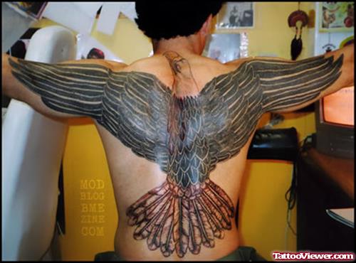 Large Aguila Eagle Tattoo On Back