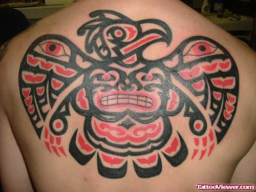 Haida Eagle Color Ink Tattoo On Back