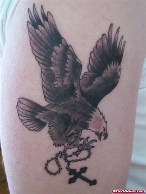 Eagle With Rosary Tattoo