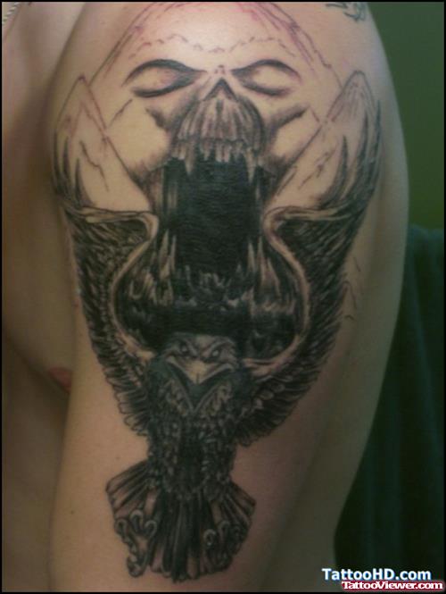 Native american Eagle Tattoo On Half Sleeve
