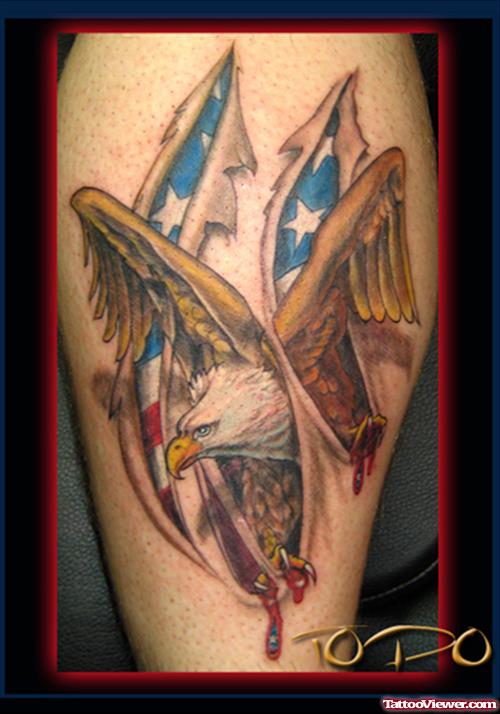 Sipped Skin Colored Eagle Tattoo