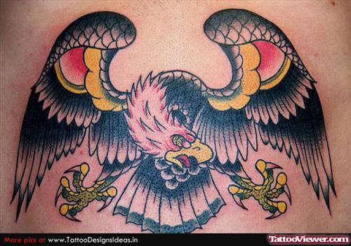 Colored Flying Eagle Tattoo
