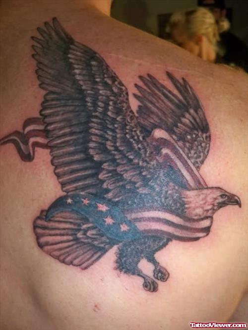 Valdina Eagle Tattoo On Back Shoulder