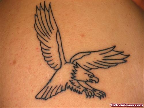 Outline Flying Eagle Tattoo