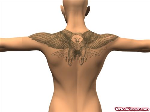 Crazy Eagle Upperback Tattoo