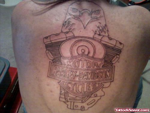 Harley Davidson Eagle Tattoo On Back