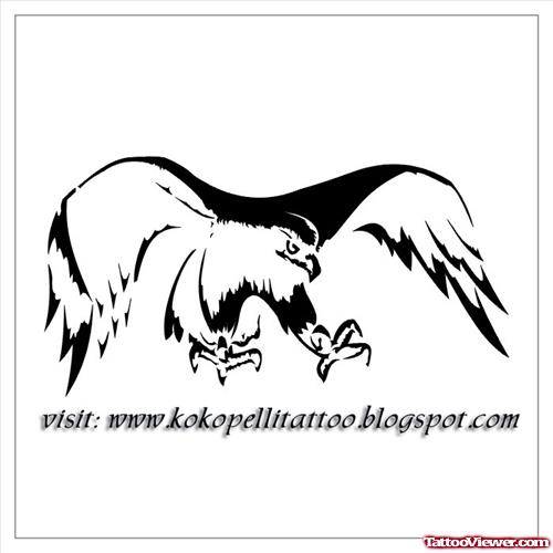Beautiful Flying Black Eagle Tattoo Design