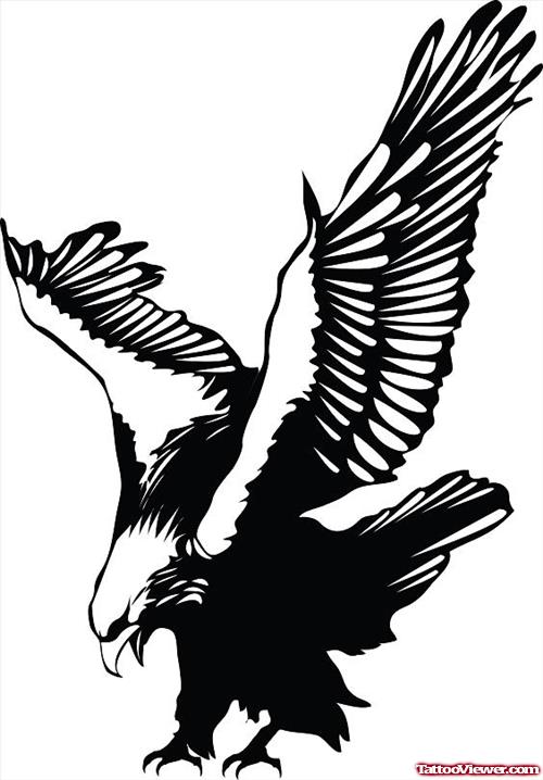 Landing Eagle Tattoo Design