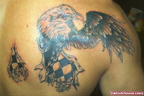 Eagle Tattoo On Back Shoulder