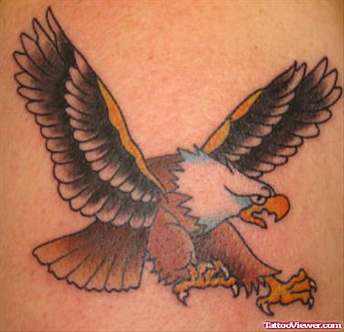 Colored Flying Eagle Tattoo Image