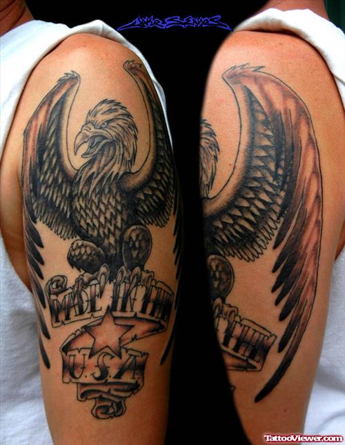 Awesome Half Sleeve Eagle Tattoo