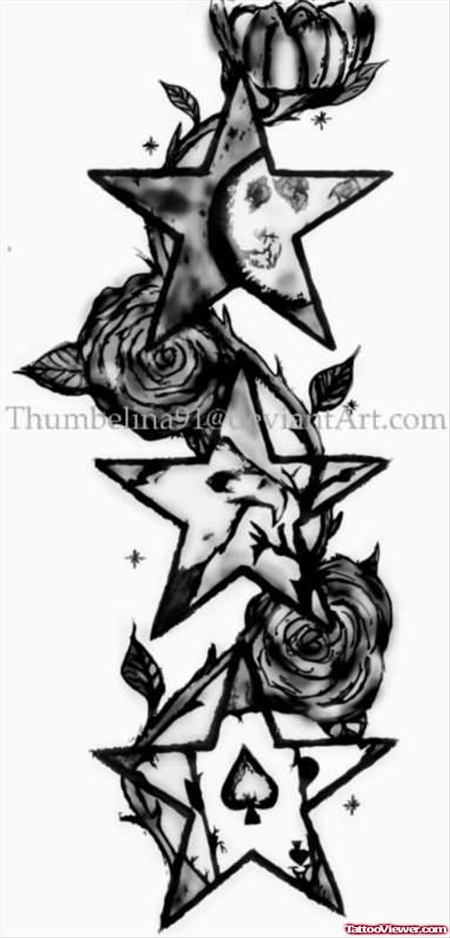 Eagle Stars Tattoo Samples